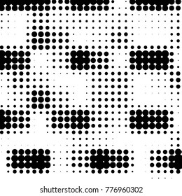Spotted black and white grunge vector line background. Abstract halftone illustration background. Grunge grid polka dot background pattern
