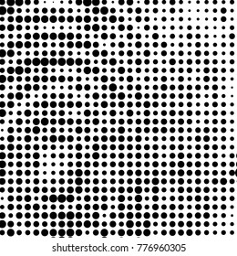 Spotted black and white grunge vector line background. Abstract halftone illustration background. Grunge grid polka dot background pattern
