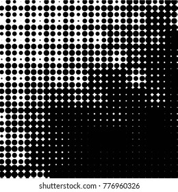 Spotted black and white grunge vector line background. Abstract halftone illustration background. Grunge grid polka dot background pattern
