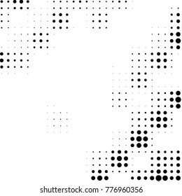 Spotted black and white grunge vector line background. Abstract halftone illustration background. Grunge grid polka dot background pattern
