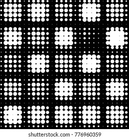 Spotted black and white grunge vector line background. Abstract halftone illustration background. Grunge grid polka dot background pattern
