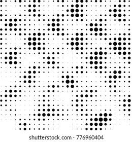 Spotted black and white grunge vector line background. Abstract halftone illustration background. Grunge grid polka dot background pattern
