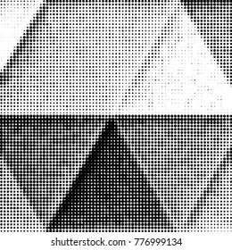 Spotted black and white grunge vector line background. Abstract halftone illustration background. Grunge grid polka dot background pattern
