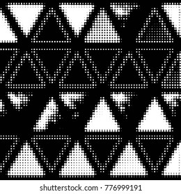 Spotted black and white grunge vector line background. Abstract halftone illustration background. Grunge grid polka dot background pattern
