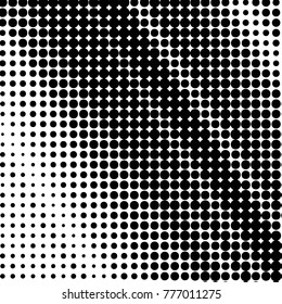 Spotted black and white grunge vector line background. Abstract halftone illustration background. Grunge grid polka dot background pattern
