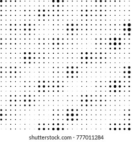 Spotted black and white grunge vector line background. Abstract halftone illustration background. Grunge grid polka dot background pattern
