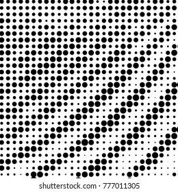 Spotted black and white grunge vector line background. Abstract halftone illustration background. Grunge grid polka dot background pattern
