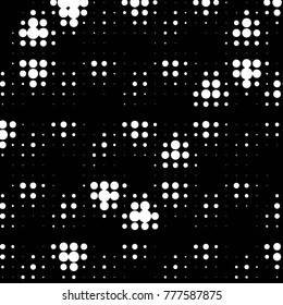 Spotted black and white grunge vector line background. Abstract halftone illustration background. Grunge grid polka dot background pattern
