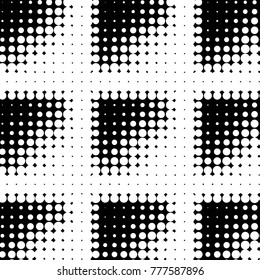 Spotted black and white grunge vector line background. Abstract halftone illustration background. Grunge grid polka dot background pattern
