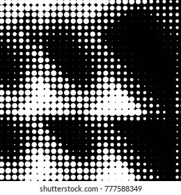 Spotted black and white grunge vector line background. Abstract halftone illustration background. Grunge grid polka dot background pattern
