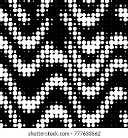 Spotted black and white grunge vector line background. Abstract halftone illustration background. Grunge grid polka dot background pattern
