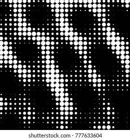 Spotted black and white grunge vector line background. Abstract halftone illustration background. Grunge grid polka dot background pattern
