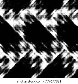Spotted black and white grunge vector line background. Abstract halftone illustration background. Grunge grid polka dot background pattern

