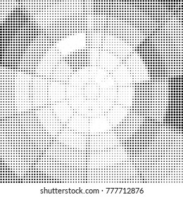 Spotted black and white grunge vector line background. Abstract halftone illustration background. Grunge grid polka dot background pattern
