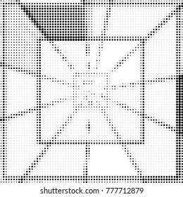 Spotted black and white grunge vector line background. Abstract halftone illustration background. Grunge grid polka dot background pattern
