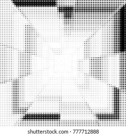 Spotted black and white grunge vector line background. Abstract halftone illustration background. Grunge grid polka dot background pattern
