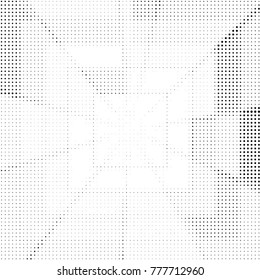 Spotted black and white grunge vector line background. Abstract halftone illustration background. Grunge grid polka dot background pattern
