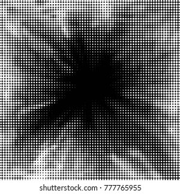 Spotted black and white grunge vector line background. Abstract halftone illustration background. Grunge grid polka dot background pattern
