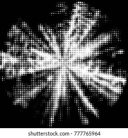 Spotted black and white grunge vector line background. Abstract halftone illustration background. Grunge grid polka dot background pattern
