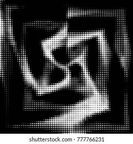 Spotted black and white grunge vector line background. Abstract halftone illustration background. Grunge grid polka dot background pattern
