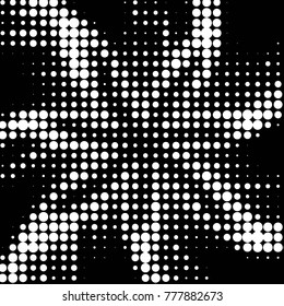 Spotted black and white grunge vector line background. Abstract halftone illustration background. Grunge grid polka dot background pattern
