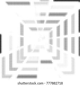 Spotted black and white grunge vector line background. Abstract halftone illustration background. Grunge grid polka dot background pattern
