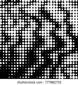 Spotted black and white grunge vector line background. Abstract halftone illustration background. Grunge grid polka dot background pattern
