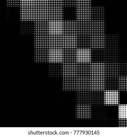 Spotted black and white grunge vector line background. Abstract halftone illustration background. Grunge grid polka dot background pattern

