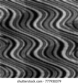 Spotted black and white grunge vector line background. Abstract halftone illustration background. Grunge grid polka dot background pattern
