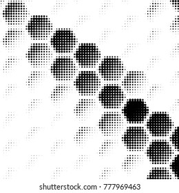 Spotted black and white grunge vector line background. Abstract halftone illustration background. Grunge grid polka dot background pattern
