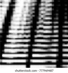 Spotted black and white grunge vector line background. Abstract halftone illustration background. Grunge grid polka dot background pattern
