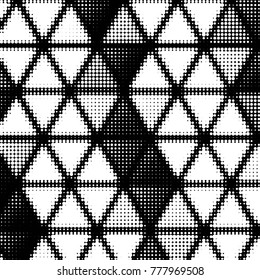 Spotted black and white grunge vector line background. Abstract halftone illustration background. Grunge grid polka dot background pattern
