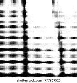 Spotted black and white grunge vector line background. Abstract halftone illustration background. Grunge grid polka dot background pattern
