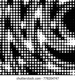 Spotted black and white grunge vector line background. Abstract halftone illustration background. Grunge grid polka dot background pattern
