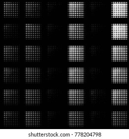 Spotted black and white grunge vector line background. Abstract halftone illustration background. Grunge grid polka dot background pattern
