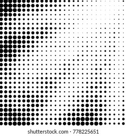 Spotted black and white grunge vector line background. Abstract halftone illustration background. Grunge grid polka dot background pattern
