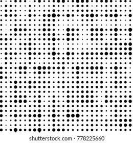Spotted black and white grunge vector line background. Abstract halftone illustration background. Grunge grid polka dot background pattern
