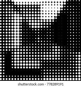 Spotted black and white grunge vector line background. Abstract halftone illustration background. Grunge grid polka dot background pattern
