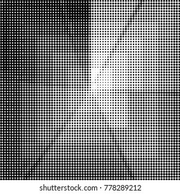 Spotted black and white grunge vector line background. Abstract halftone illustration background. Grunge grid polka dot background pattern

