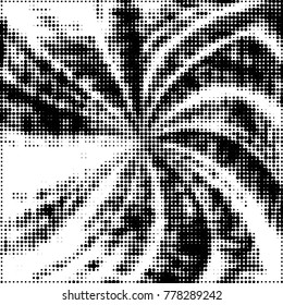 Spotted black and white grunge vector line background. Abstract halftone illustration background. Grunge grid polka dot background pattern
