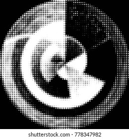Spotted black and white grunge vector line background. Abstract halftone illustration background. Grunge grid polka dot background pattern
