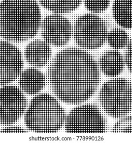 Spotted black and white grunge vector line background. Abstract halftone illustration background. Grunge grid polka dot background pattern
