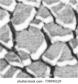 Spotted black and white grunge vector line background. Abstract halftone illustration background. Grunge grid polka dot background pattern
