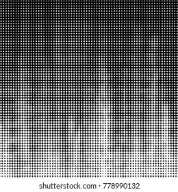 Spotted black and white grunge vector line background. Abstract halftone illustration background. Grunge grid polka dot background pattern
