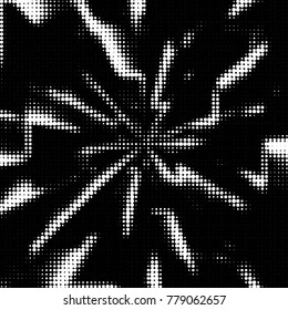 Spotted black and white grunge vector line background. Abstract halftone illustration background. Grunge grid polka dot background pattern
