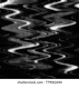 Spotted black and white grunge vector line background. Abstract halftone illustration background. Grunge grid polka dot background pattern
