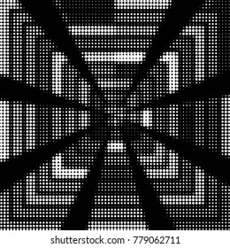 Spotted black and white grunge vector line background. Abstract halftone illustration background. Grunge grid polka dot background pattern
