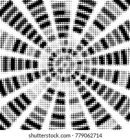 Spotted black and white grunge vector line background. Abstract halftone illustration background. Grunge grid polka dot background pattern
