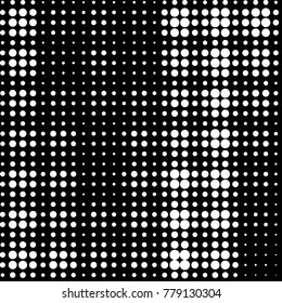 Spotted black and white grunge vector line background. Abstract halftone illustration background. Grunge grid polka dot background pattern
