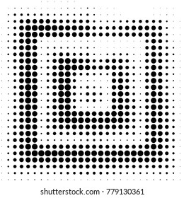 Spotted black and white grunge vector line background. Abstract halftone illustration background. Grunge grid polka dot background pattern
